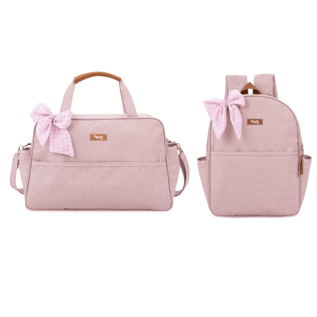 Bolsa Maternidade Mescla Rosa G Hug+mochila Mescla Rosa Hug