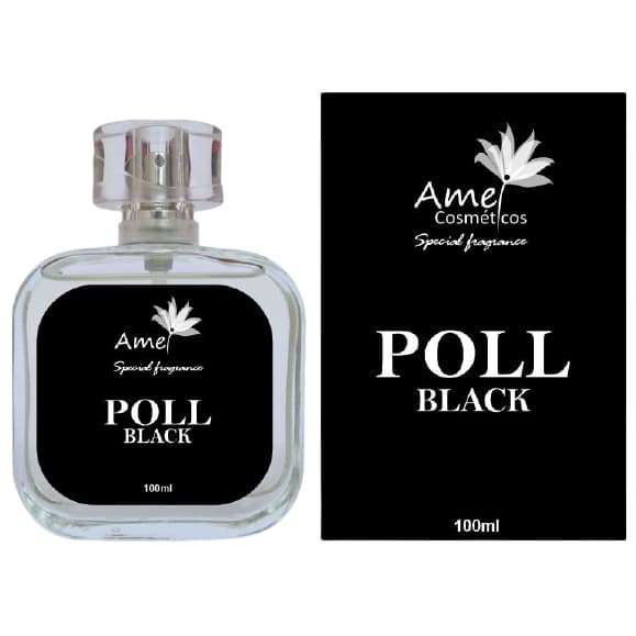 Perfume Masculino Poll Black Amei Cosmeticos Alta Fixação 33% de Essência Importada