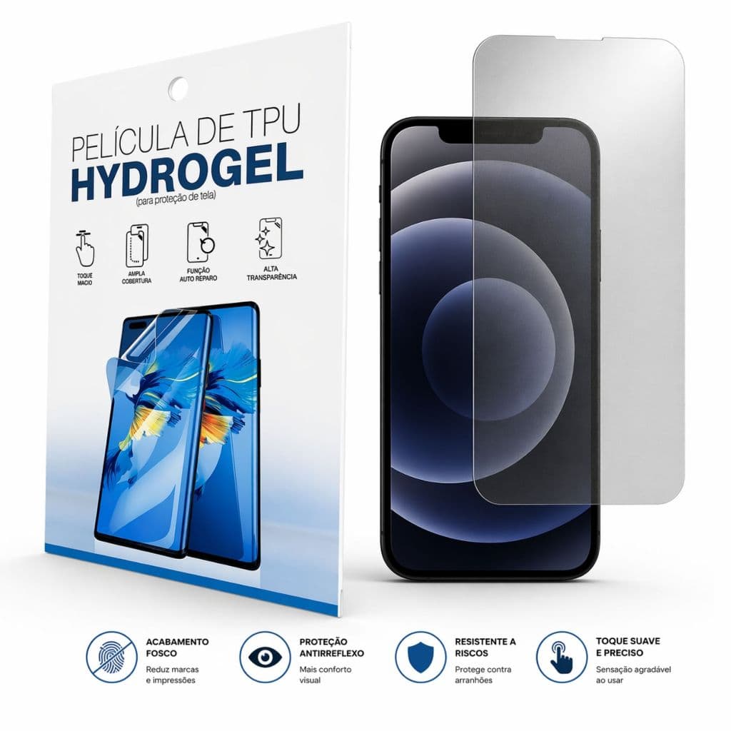 Película Fosca de Hidrogel Iphone 11 12 13 14 15 Pro Max Anti Risco | Privacidade