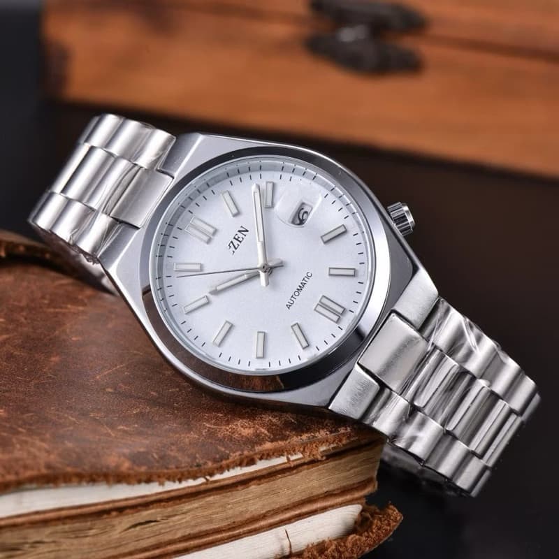 MEGA LANÇAMENTO RELÓGIO MASCULINO MINIMALISTA PRATEADO PULSEIRA DE AÇO 100% FUNCIONAL + CAIXA ENVIO RAPIDO