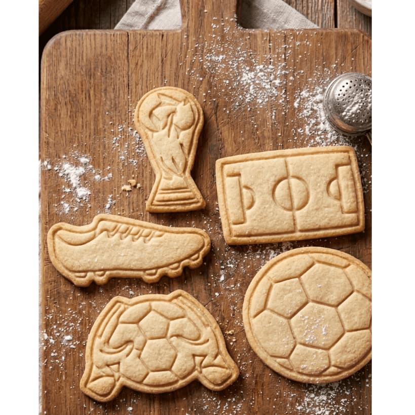 Molde Futebol EXCLUSIVO 2em1 Cortador + Carimbo Bola Biscoito Massinha Copa 2026 Festa Infantil Lembrancinha Criativa