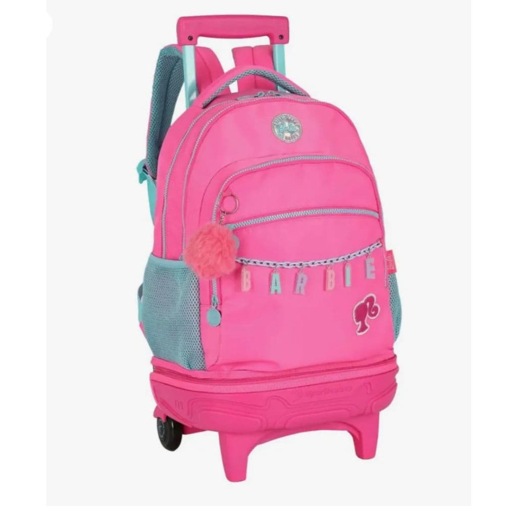 🎀 Mochila Barbie com Rodinhas Infantil Escolar Feminina Luxo 🎀