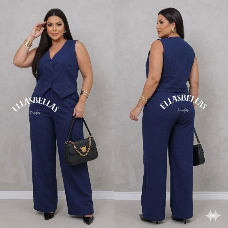 Conjunto colete e pantalona elegante