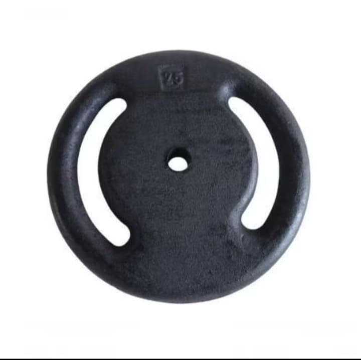 1 anilha pintada 25kg,(1x25kg) cor preto, otima pra treino em casa ,academia e outros...