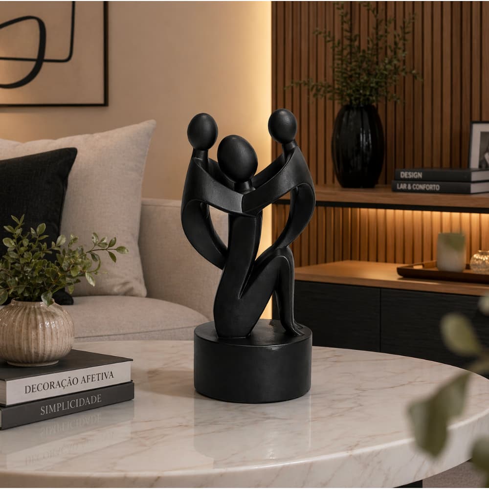 ESCULTURA DECORATIVA FAMÍLIA – Mãe e Filhos / Presente - Decoração