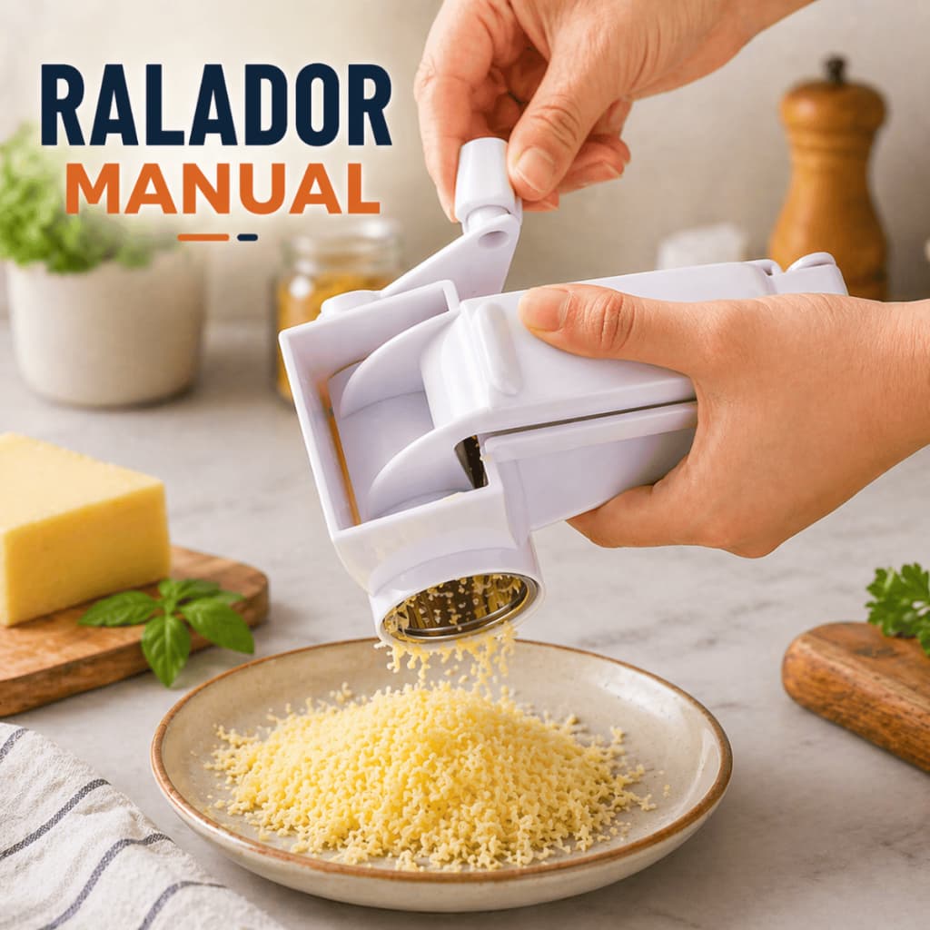 Ralador Manual Manivela Giratória Lâminas de Aço Inox Portátil Queijo Chocolate Prático Eficiente Utensílio