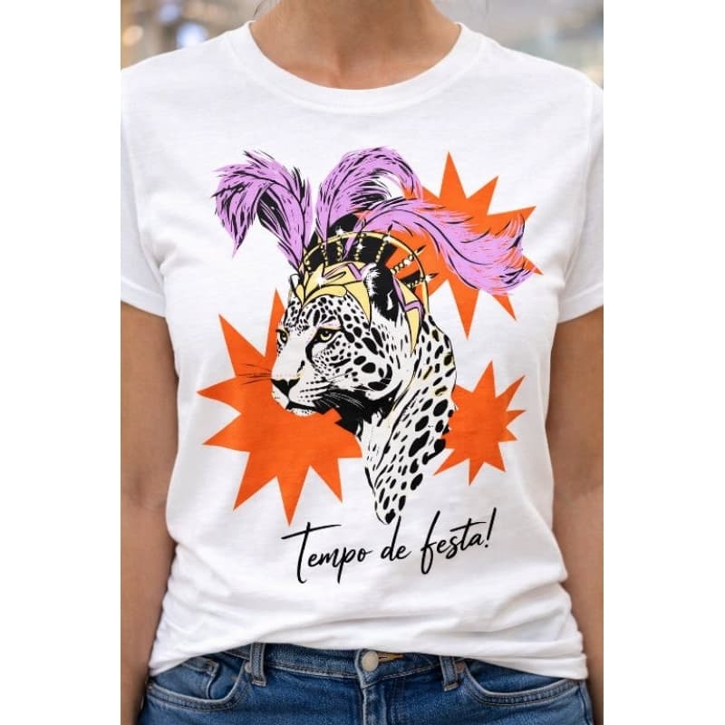 Camiseta Feminina Onça Camiseta Básica Personalizada Camiseta Feminina Dia a Dia Camiseta Casual
