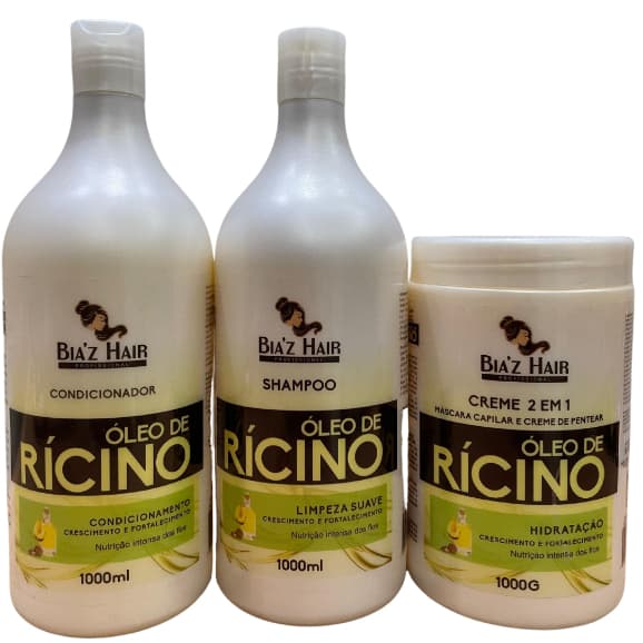 Kit Crescimento e Fortalecimento Capilar Com Shampoo, Condicionador e Máscara Capilar