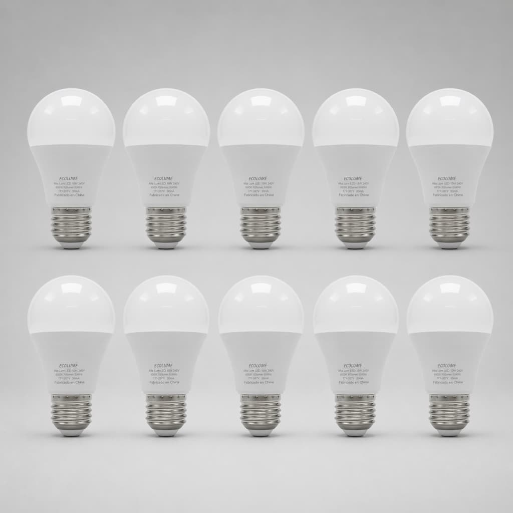 Kit com 10 Lâmpadas Led SMD A60 12W 100~240V 6000K
