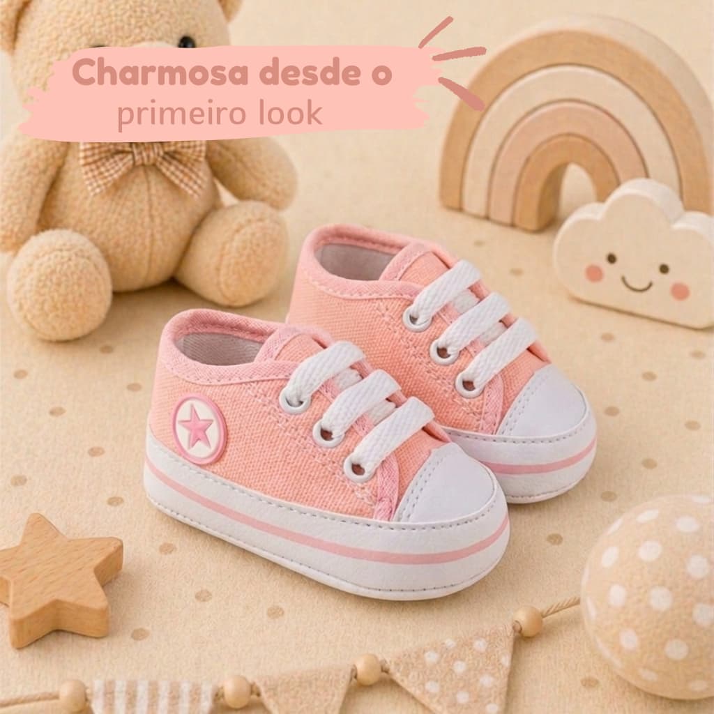 Tênis Infantil Feminino Rosa Lona – Leve, Confortável