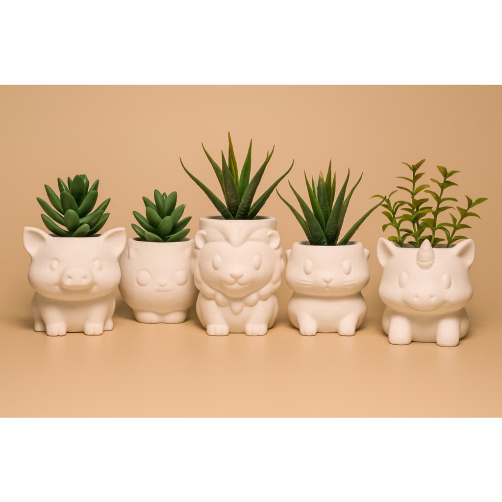 Vaso Decorativo Fofo para Cactus e Suculenta | Animais Fofinhos 6cm de diametro
