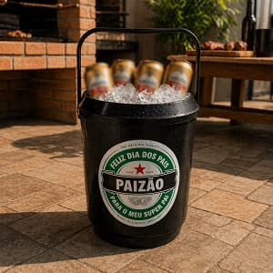Cooler Balde Bebidas Dia dos Pais Porta Cerveja Com Alça Alta Qualidade