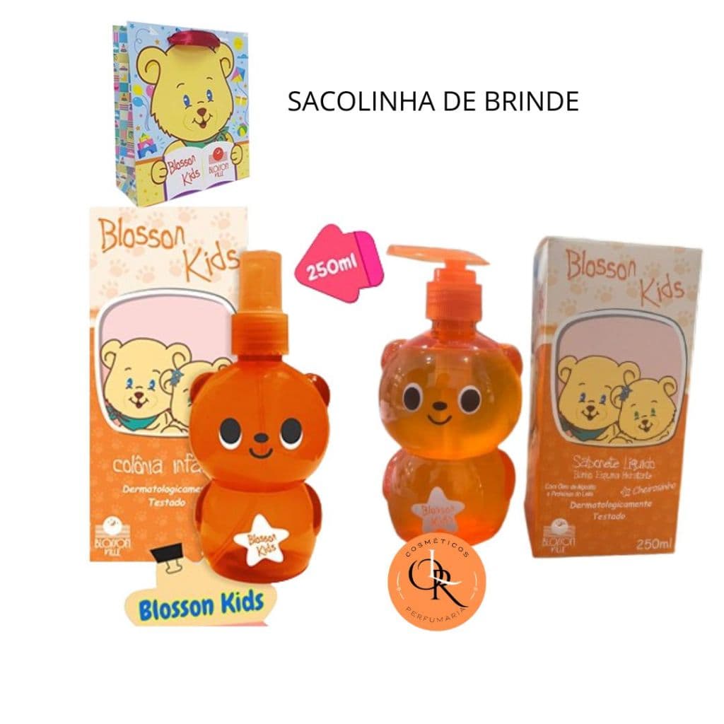Dupla Urso Kids Laranjinha 250ml + Sabonete Liquido 250ML Blosson Kids Blosson Ville