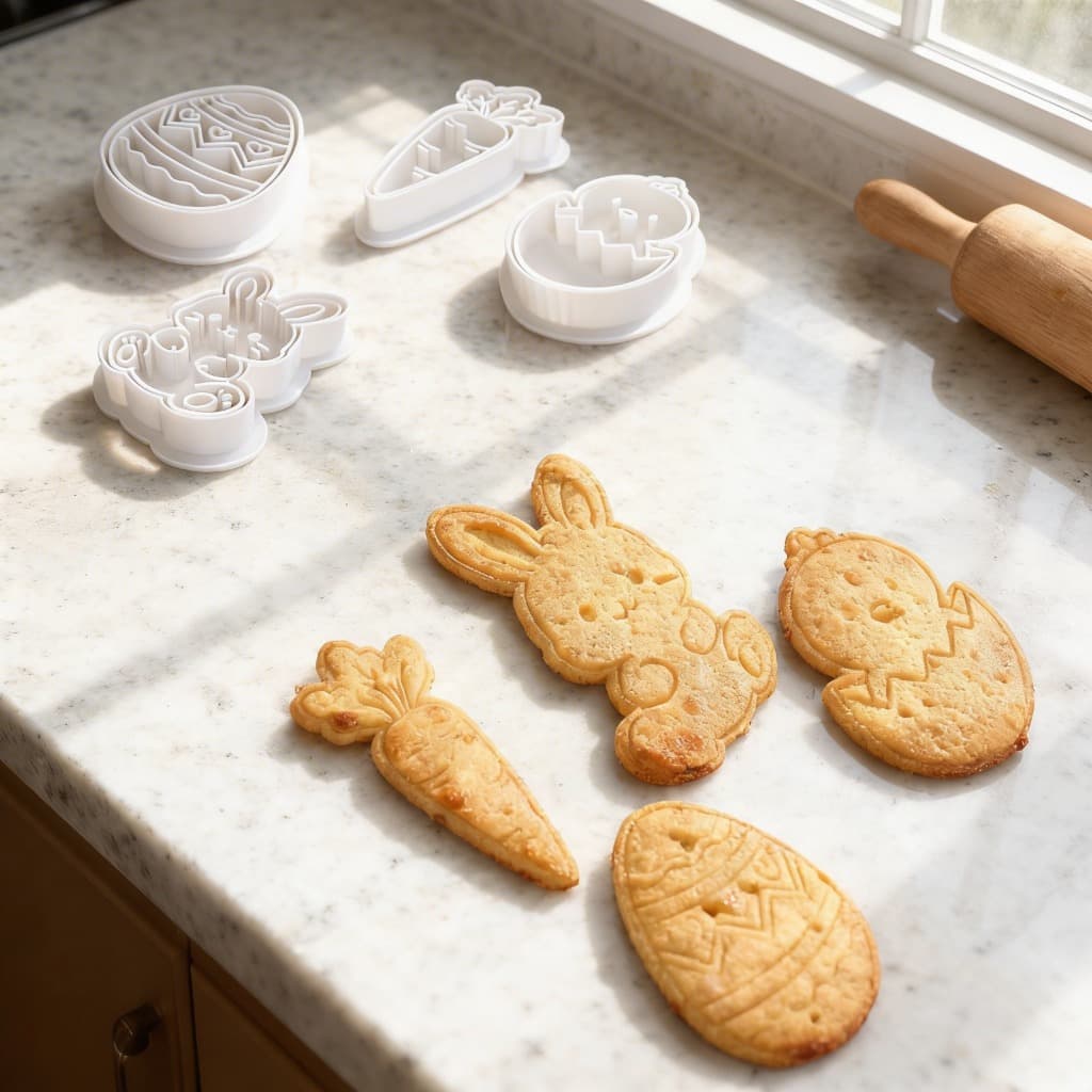 Kit Cortador de Biscoito Páscoa Coelho Ovo Cenoura Pintinho