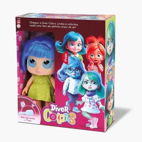 Boneca Diver Colors Amarela Alegria - Divertoys