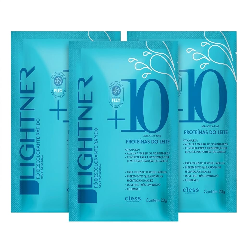 Kit 3 20g Pó Descolorante Cless Lightner Proteína do Leite