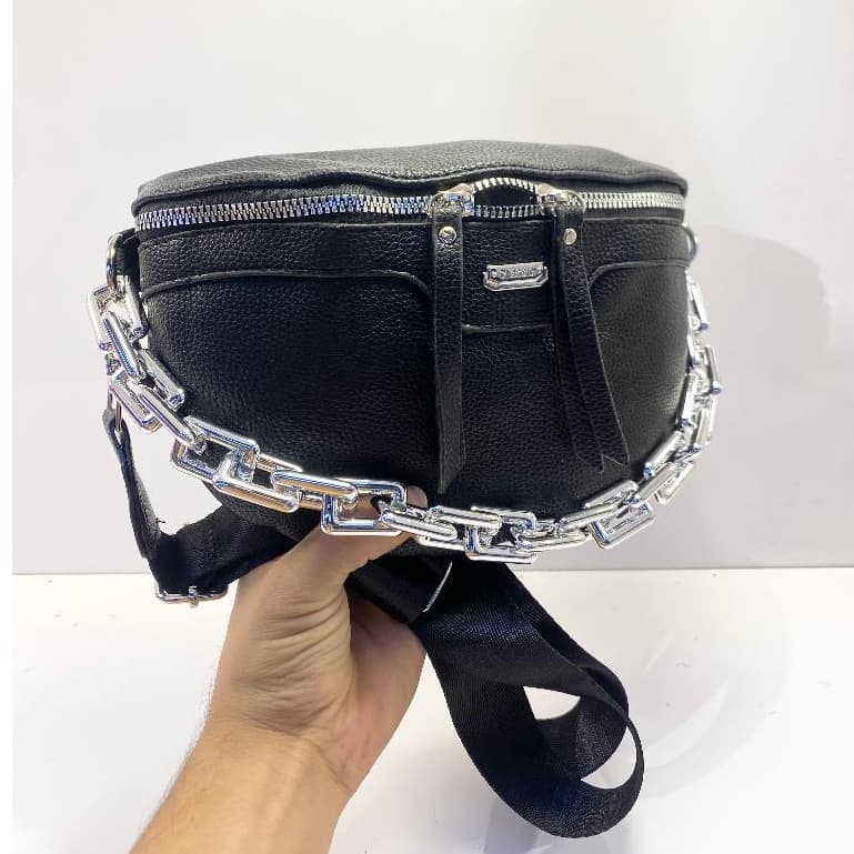 Pochete Bolsa Feminina Com Alça Lateral Transversal Com Corrente De Couro PU#CC-59