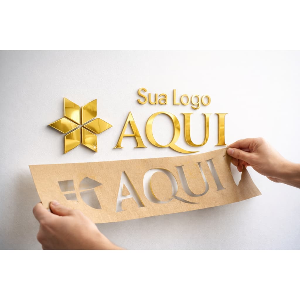 Letreiro Logo de Parede Acrílico Espelhado logomarca em acrílico