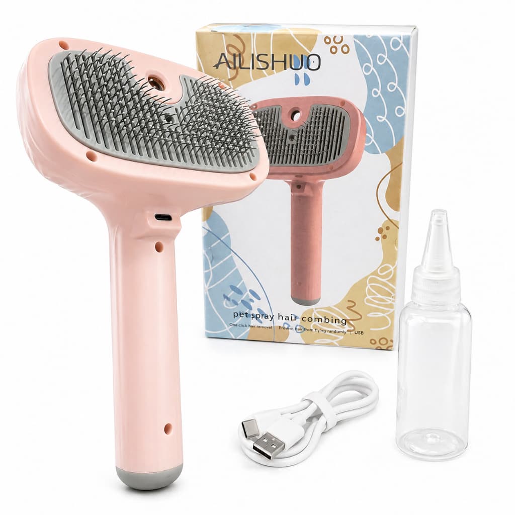 Escova Pet Elétrica com Vapor – Remove Pelos + Massagem + Limpeza