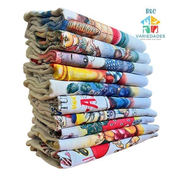 KIT 10 PANOS De Prato EUROPINHA COMBATE 35 x 60  Guardanapo Estampado Casa Cozinha Lindos