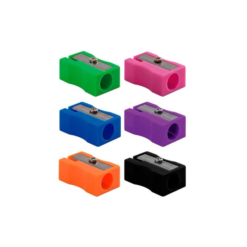 ✨Kit 6 Apontadores simples Leo&Leo - Cores Sortidas Escolares