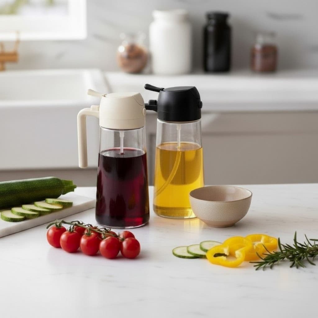 Galheteiro Spray Borrifador dosador em vidro 450 ml para azeite, vinagre e óleo para cozinha