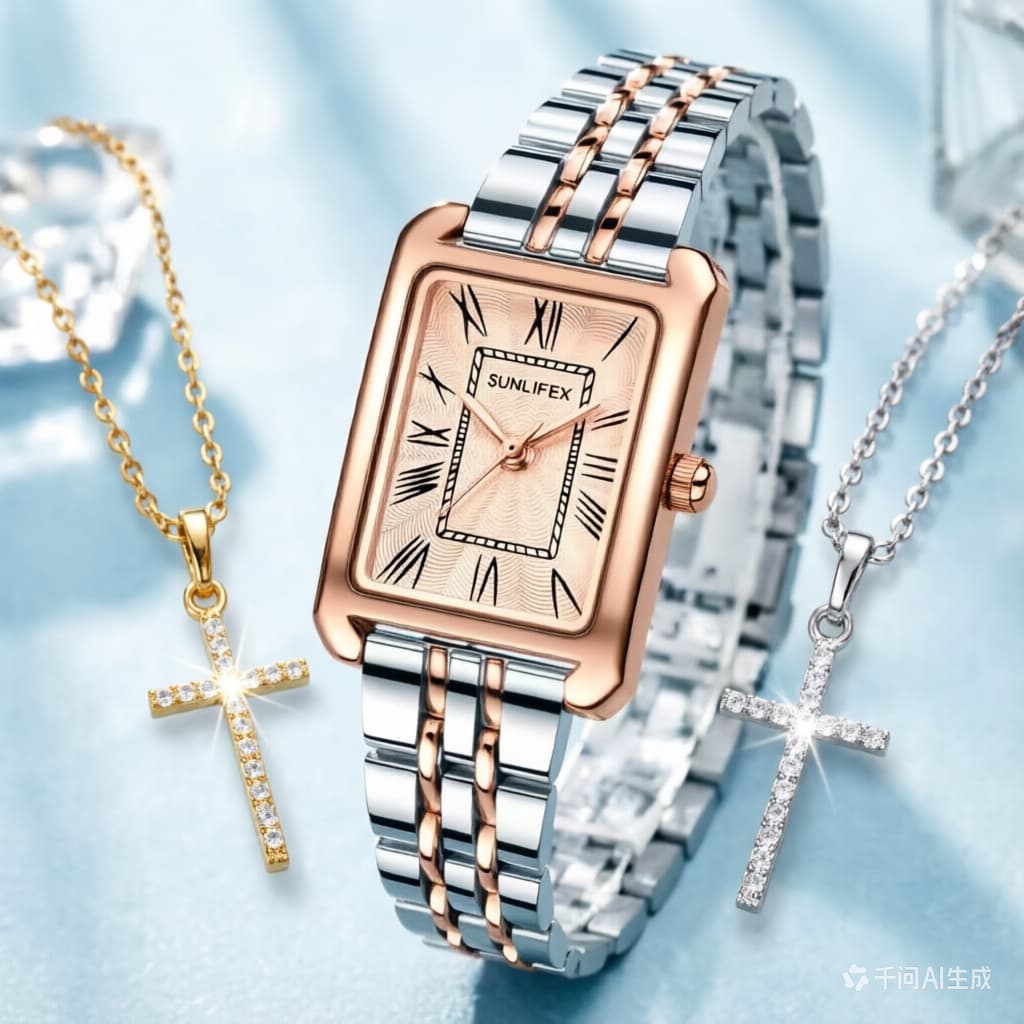 Relógio Feminino Resistente à Água Profissional Casual Quartzo Caixa Pulseira Metálica 26mm 5999 O presente ideal