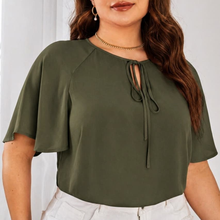 Blusa Plus size Feminina Camisa Elegante Social Manga Soltinha Casual Trabalho Moda Evangelica