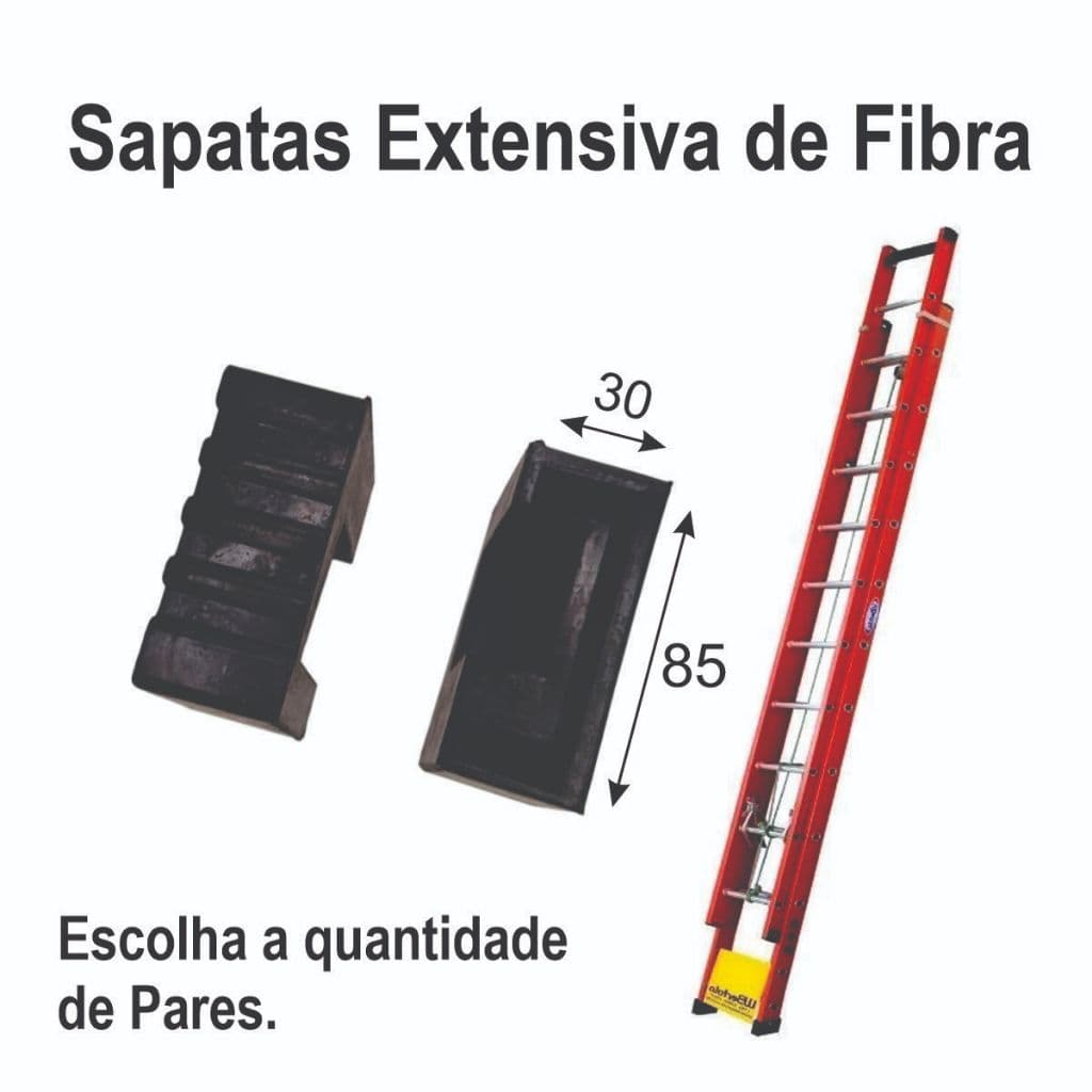Sapatas Borracha Pés de Escada Extensiva Fibra de Vidro Acessórios Calço - 35mm x 85mm