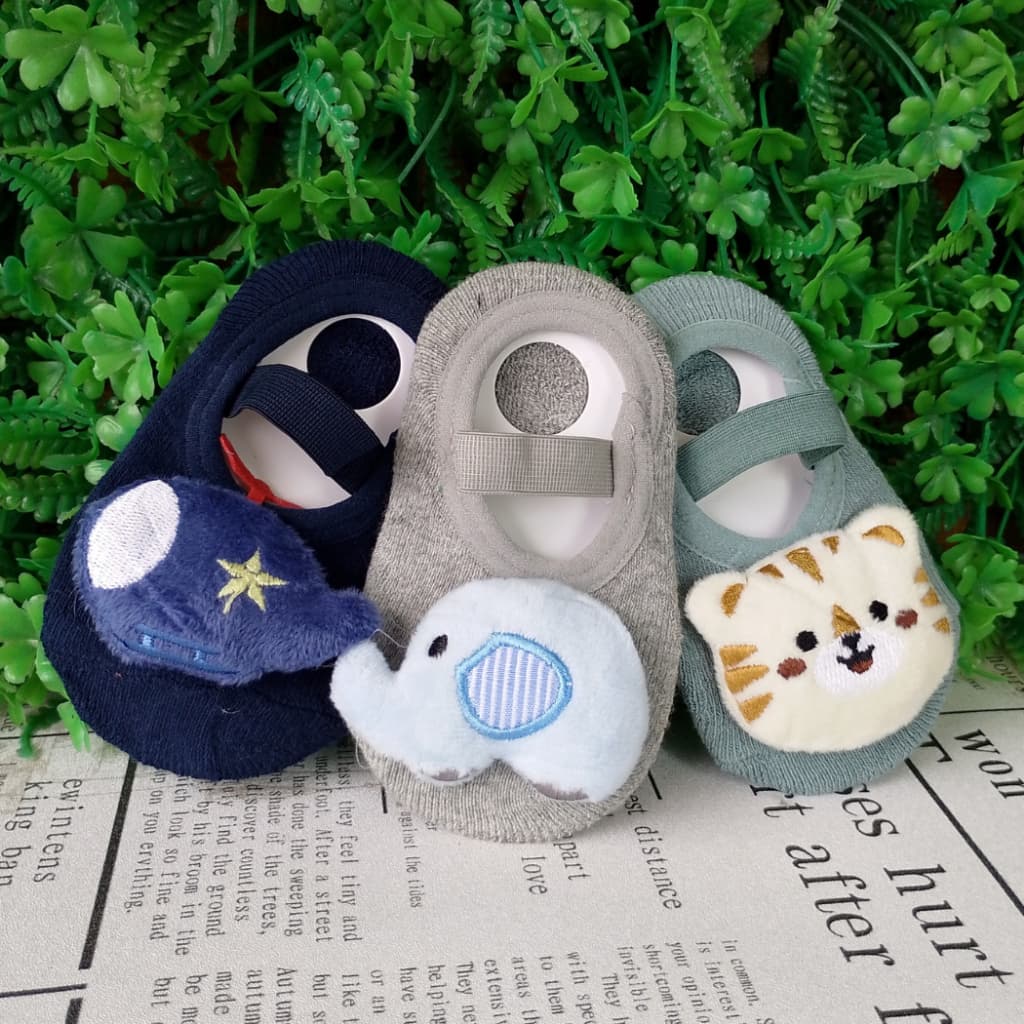 Kit 3 Pares Meias Sapatilhas 3D Bebê Menino