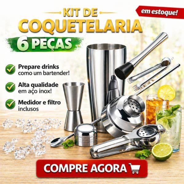 Coqueteleira Kit Bar Barman Iniciantes Dosador Drinks Inox Acessório Profissional Medidor Bebidas