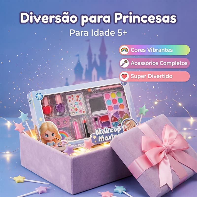 Conjunto De Maquiagem Infantil Lavável 18 Peças kit Infantil Criança De Maquiagem