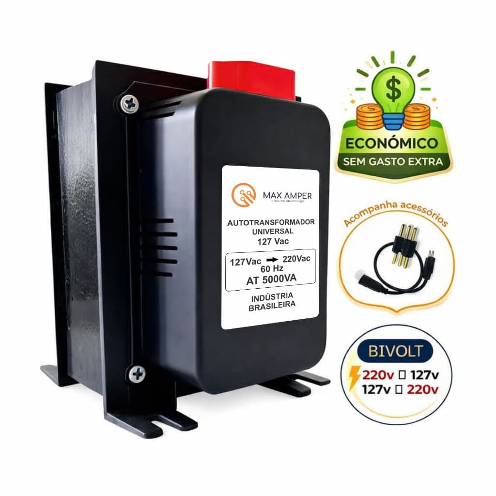 Transformador 5000va De 127 Para 220 E 220v Para 127v Bivolt Conversor De Energia