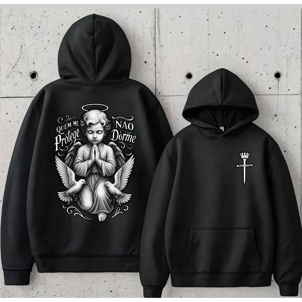 Blusa Moletom Unissex Quem Me Protege Não DormeTecido Macio Promoção Inverno Envio Imediato