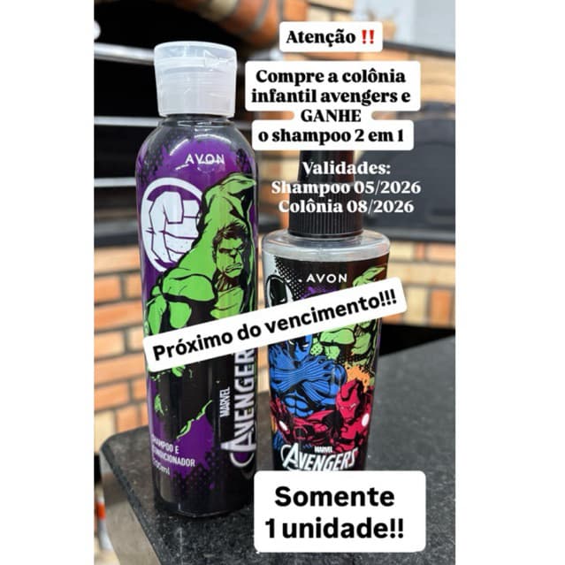 COMPRE a colonia infantil avengers e GANHE o shampoo 2 em 1 menino vingadores infantil