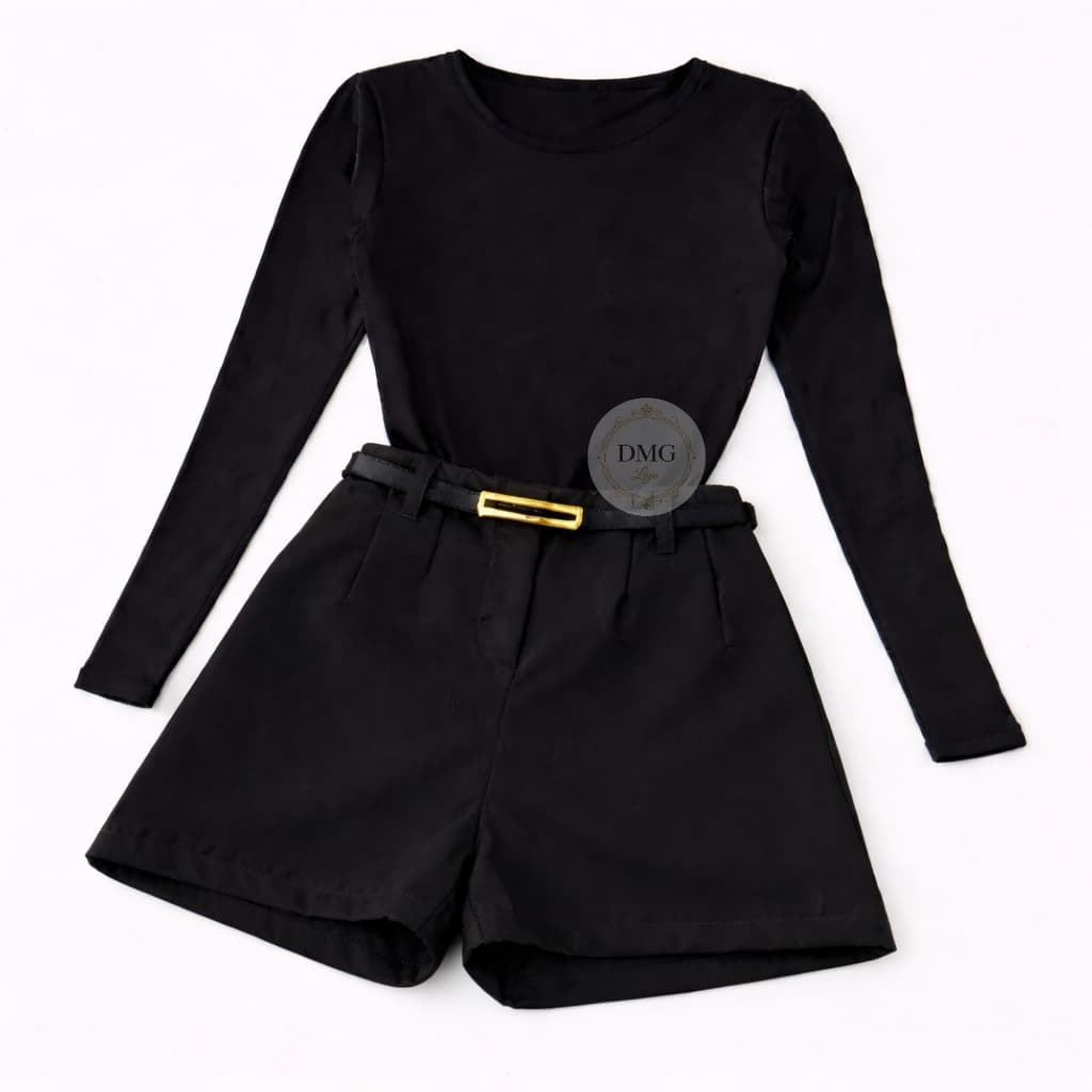 Kit Body Manga Longa + Short Alfaiataria C/ Cinto - ENVIO IMEDIATOO!!!