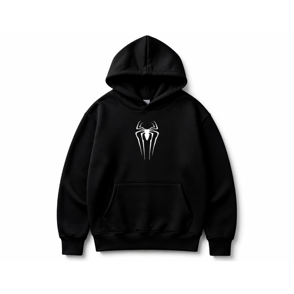 Blusa Moletom Frio Aranha Spider Macio Com Bolso e Capuz