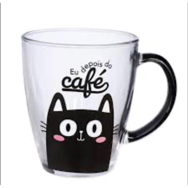CANECA DE VIDRO GATINHO 350ML