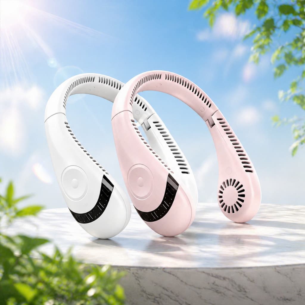 Ventilador Flexível De Pescoço Portátil Usb Recarregável Ideal Para Acampar Viajar Refrigeração Rápi
