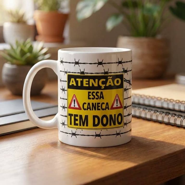 Caneca Xicara Estampada Atenção Essa Caneca Tem Dono