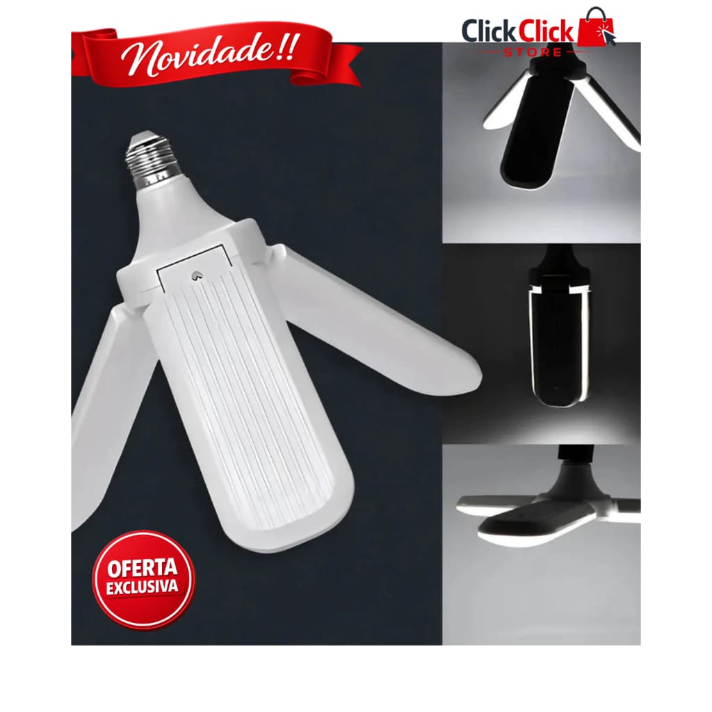 Lâmpada 3 Pétalas Cor Branca Dobravel Bivolt  LED 45W