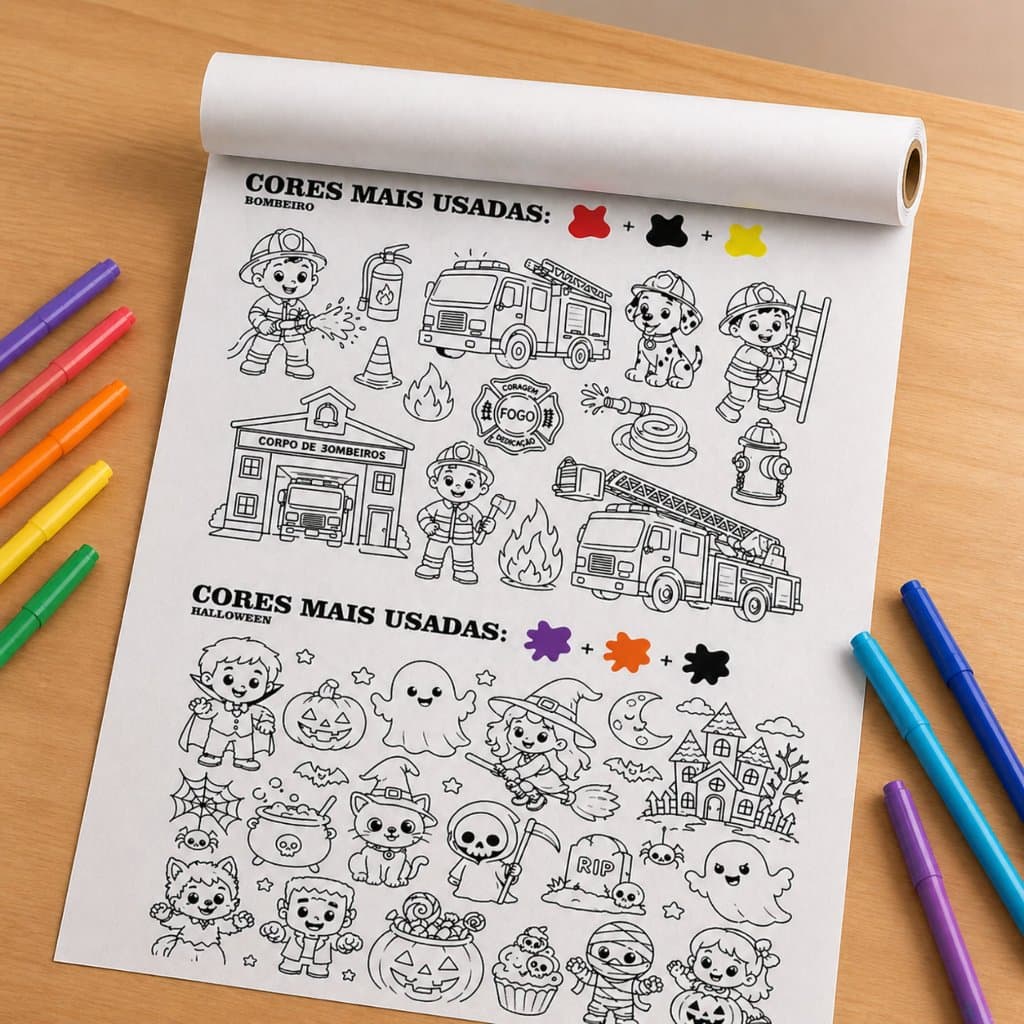 Zuni Roll "II" - Rolo de Desenhos para Colorir (Infantil Educativo)