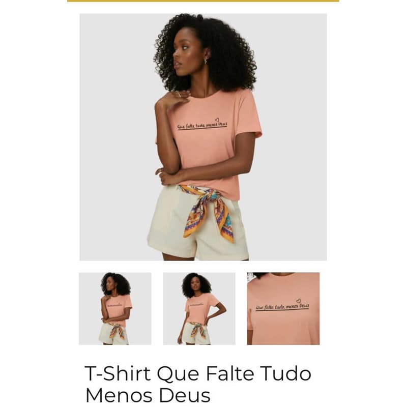 Blusa T-Shirt Feminina Moda Cristã Que falte tudo, menosDeus Baby Look