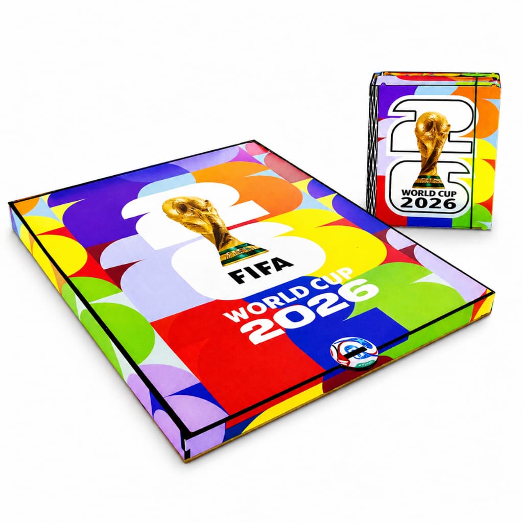 Porta Figurinha Copa do Mundo 2026 e Porta Álbum Copa do Mundo Caixa MDF Organizadora