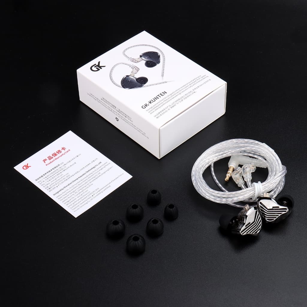 GK kunten fone de ouvido in-ear sem microfone + tip premium + CASE n KZ
