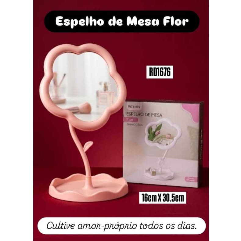 Espelho de Mesa Formato Flor Cores