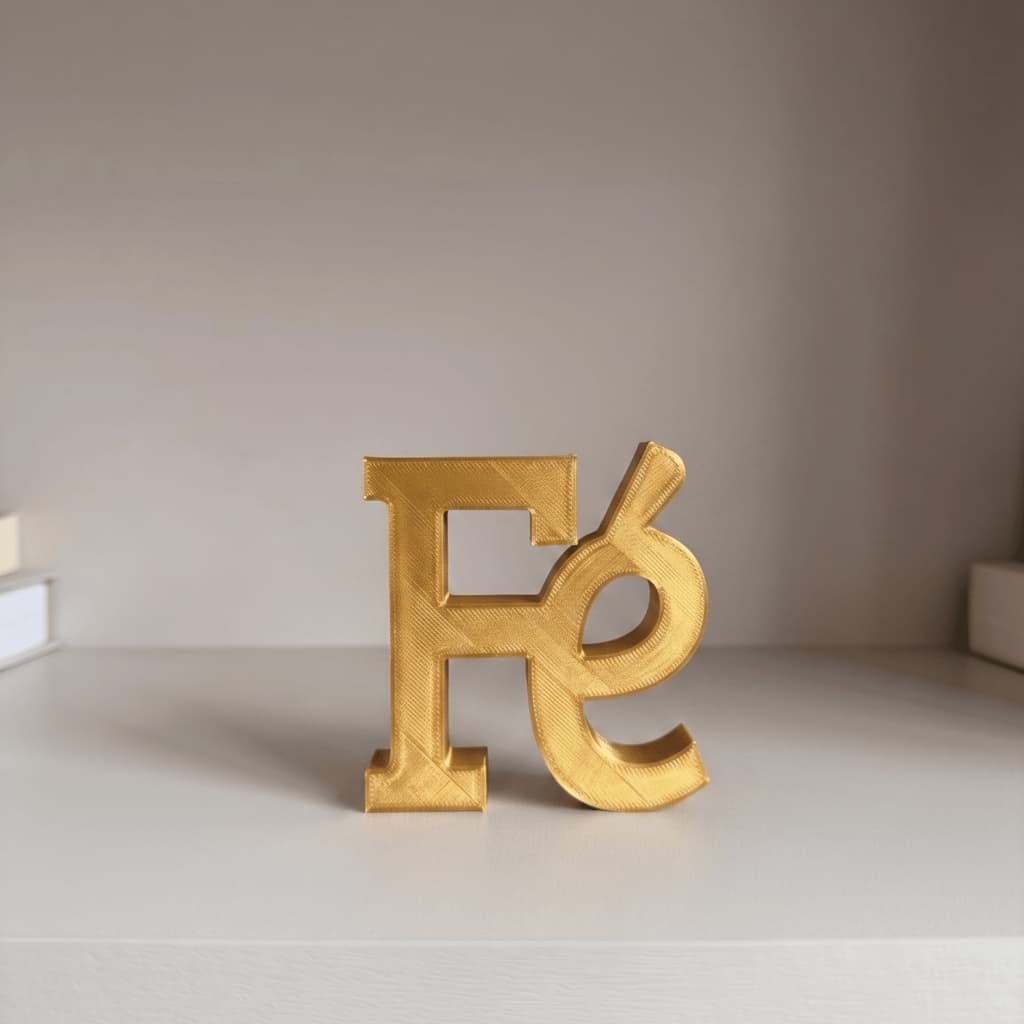 Letreiro Decorativo Fé Impressora 3D Casa e Decoração Escritório Casa Presente
