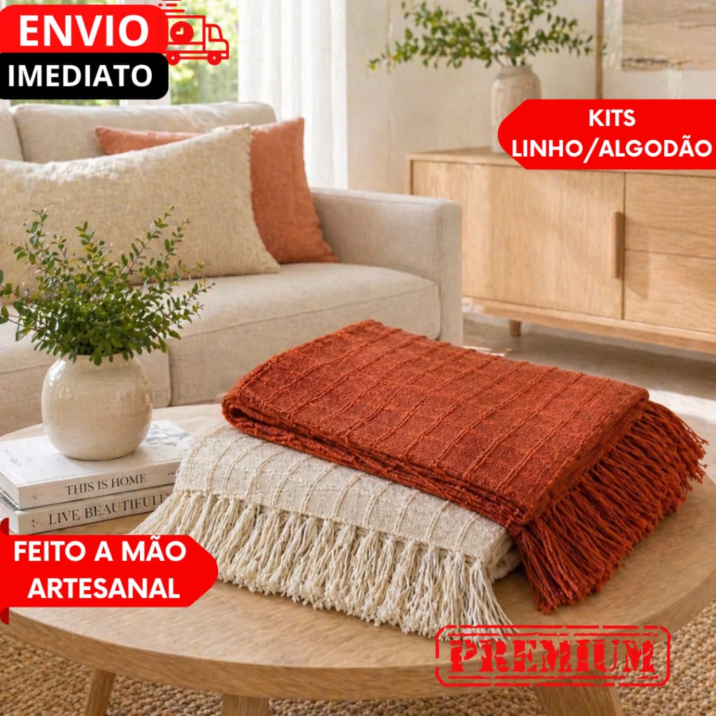 KIT 1/2 UN Manta p/ Sofás GIGANTE Peseira Manta Tricot Cama Casal Queen King Links SOMENTE A PESEIRA