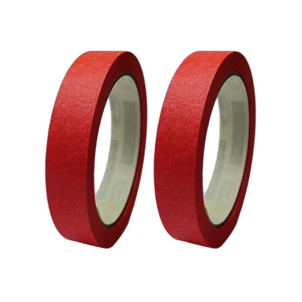 Fita Crepe Adesiva Fina 18mm X 30m Vermelha 2 Unidades