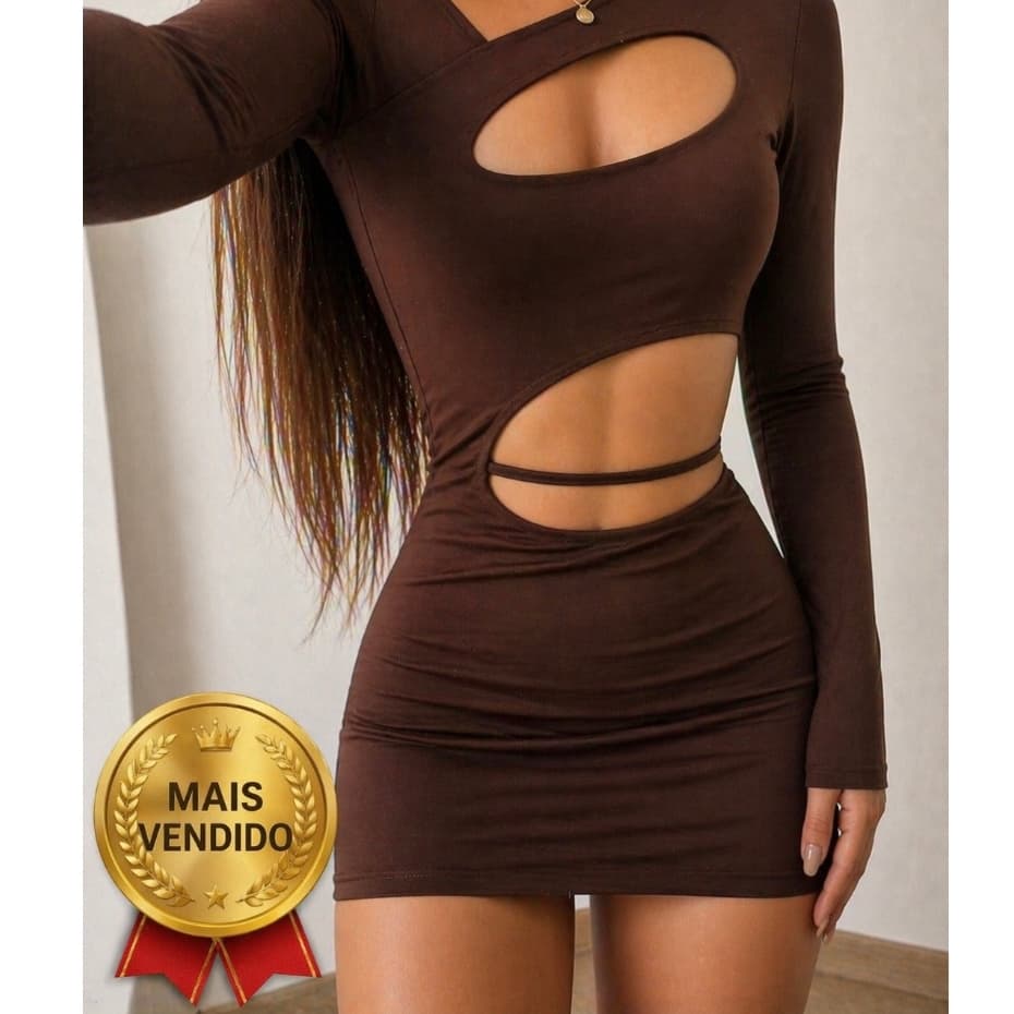 Vestido com Recorte na Cintura Suplex premium (TECA)